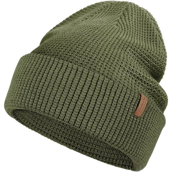 Warm Winter Beanie for Men & Women Soft Merino Wool Blend Knit Hat Slouch or C
